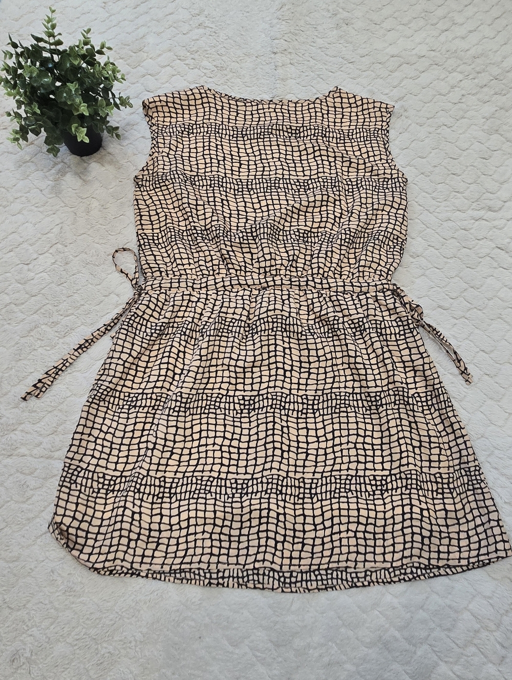 Funky People Vintage Tan and Black Sleeveless Dress, Size Medium - Picture 5 of 8